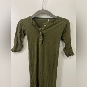 Lou Lou & Company Light Olive Green Knotted Gown (Newborn)